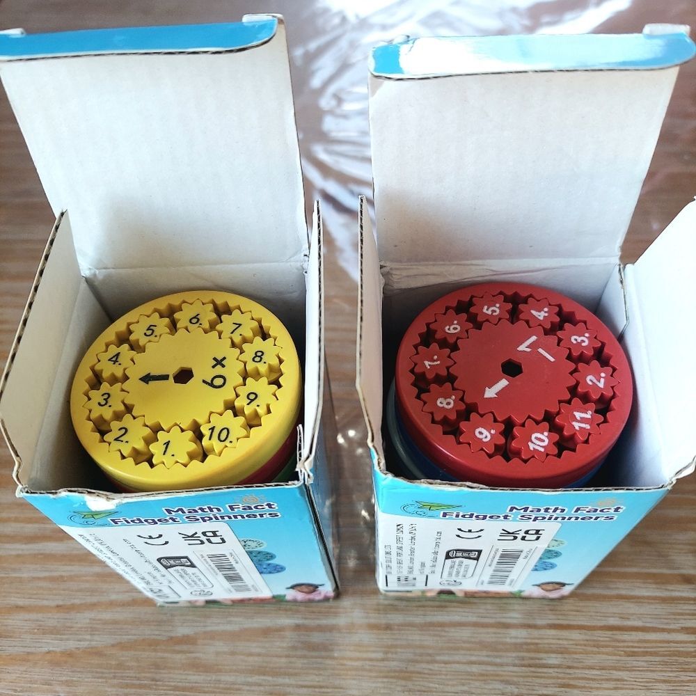 Math Fact Fidget Spinner Set Toy Learning Addition Subtraction Multiply Divide - Picture 4 of 5